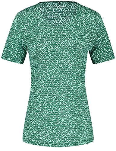 GERRY WEBER Edition T-shirt damski, Zielony/ecru/biały nadruk, 40 PL