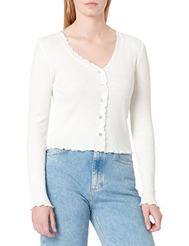 bestseller a/s VMANITA LS damski kardigan z dekoltem w serek JRS GA NOOS koszulka z długim rękawem, śnieżnobiały, M