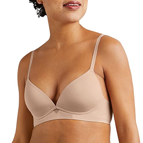 Maidenform Damski biustonosz Comfort Devotion One Fabulous Fit, bezprzewodowy, migdałowy, 36DD