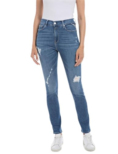 Replay Dżinsy damskie Mjla Slim-Fit z Power Stretch, niebieskie (Medium Blue 009), W29 x L32, 009 Medium Blue, 29W / 32L