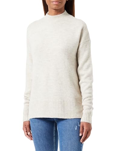 VERO MODA TALL Damski sweter Vmlefile Oversize Boxy Blou Ga Noos TLL, Birch/Detail:w. Melange, S Wysoki