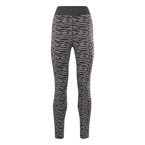 Reebok Damskie nowoczesne bawełniane legginsy safari, Noc czarny/czysty szary 6, L