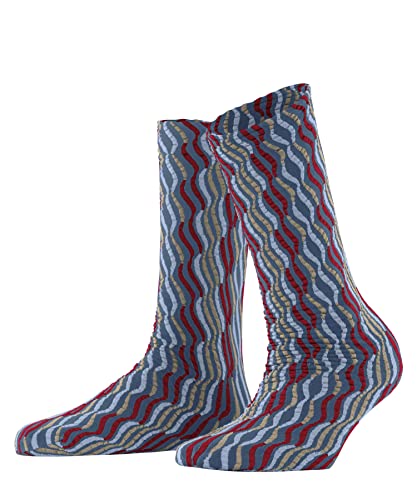 FALKE Kobiety Skarpety Hallucinate 30 DEN W SO Nylon kryjące z wzorem 1 Para, Niebieski (Deep Sea 6501), 35-38