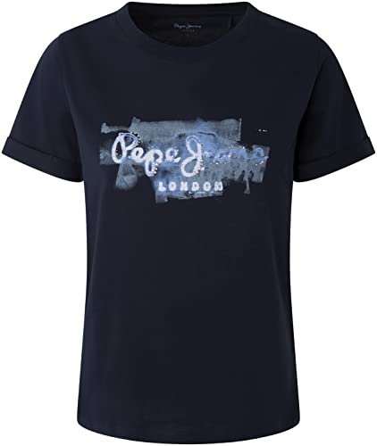 Pepe Jeans Koszulka damska Goldie, Niebieski (Dulwich), S