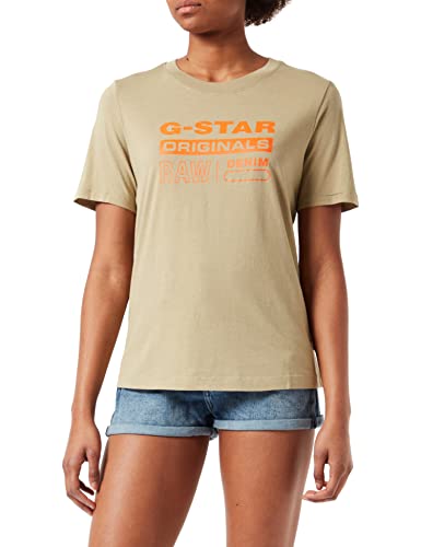 G-STAR RAW Damska koszulka Originals Label Regular, Grün (Lt Moss 4107-b249), XS