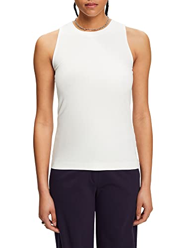 Esprit Collection Prążkowany tank top, Off White, L