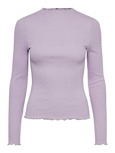 PIECES Damska koszulka PCOMILLA LS Tee NOOS BC T-shirt, fioletowa, S