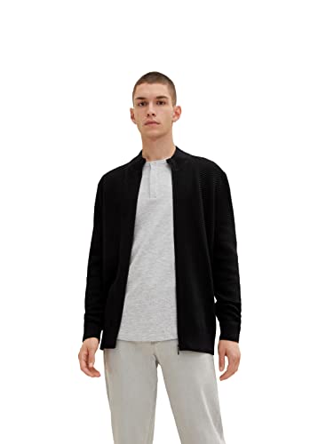 TOM TAILOR Denim Męskie Kardigan ze stójką 1028392, 10903 - Anthracite Gray, L