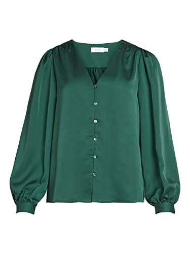 Vila Damska bluzka z dekoltem w serek, rozmiar L/S, SU-NOOS, Pineneedle, 42, Pineneedle, 42