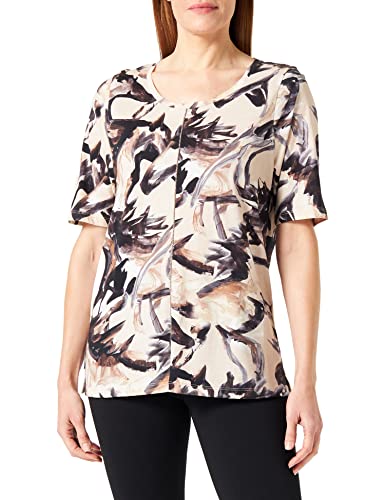 Gerry Weber Damska koszulka 170225-35028, ecru/biały/czarny, nadruk, 42, Ecru/biały/czarny nadruk, 42
