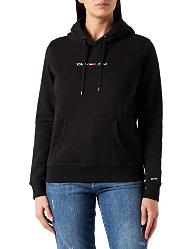 Tommy Jeans Damska bluza z kapturem Tjw Linear Logo, Czarny, XS