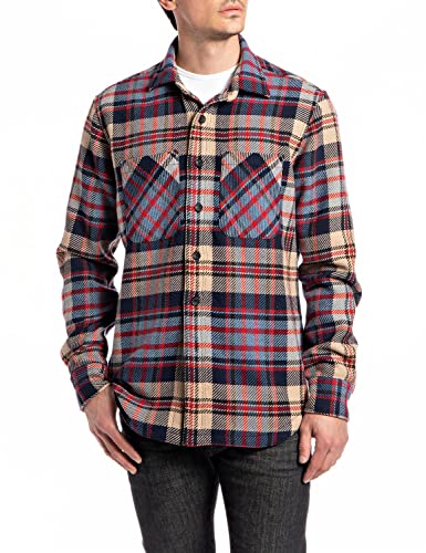 Replay Koszula męska, 010 Multicolour, XXL