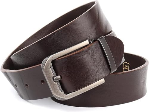 Anthoni Crown Unisex pasek skórzany pasek, ciemnobrązowy, 85