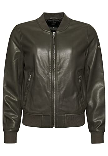 Superdry Studios Leather Flight Bomber Płaszcz damski, Smoke Grey, 34