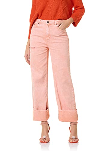 Goldenpoint Kobiety Legginsy Straight Acid Washed, Czerwony, L