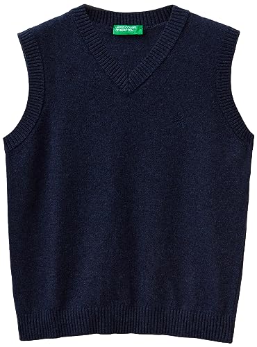 United Colors of Benetton Kamizelka męska dla dzieci i młodzieży, Blu Scuro 852, XL