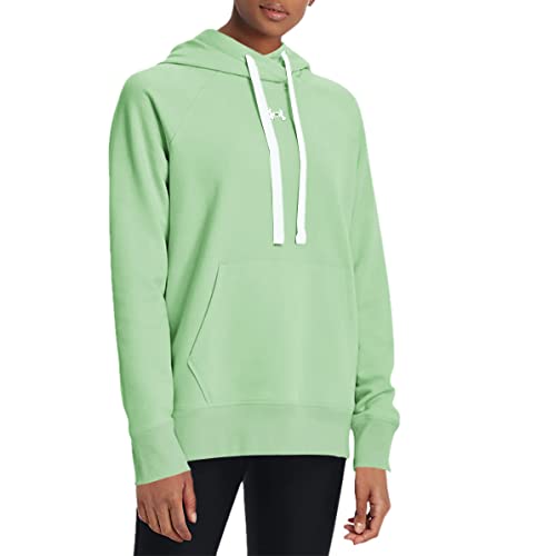 Under Armour Damska bluza z kapturem Rival polarowa z kapturem, Pianka Aqua Foam (335)/biała, M