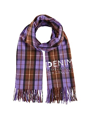 TOM TAILOR Denim Damski szalik 1038048, 32415 liliowy, rozmiar uniwersalny, 32415 - Lilac Check, jeden rozmiar