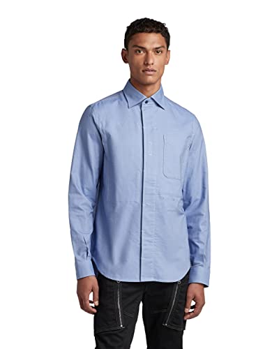 G-STAR RAW Męska koszula Secret Utility Regular, Wielokolorowy (Dk Lapo Blue/Magnez Oxford C895-d495), M