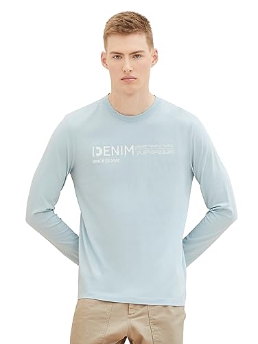 TOM TAILOR Denim Koszulka męska z długim rękawem, 30463 - Dusty Mint Blue, XXL