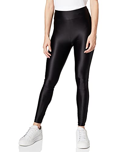 Urban Classics Ladies Highwaist Shiny Metalic Legginsy Damskie Spodnie, czarny, 4XL