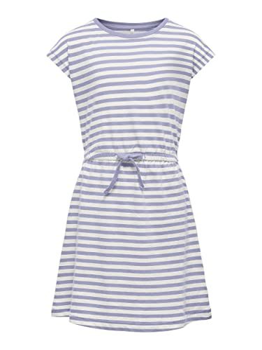 KIDS ONLY Konmay S/S Dress Box Noos JRS sukienka Muchachas, Kosmiczne niebo/paski: Cloud Dancer, 110-116
