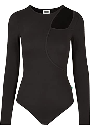 Urban Classics Damska koszulka z długim rękawem z organicznym wycięciem, Czarny, 5XL