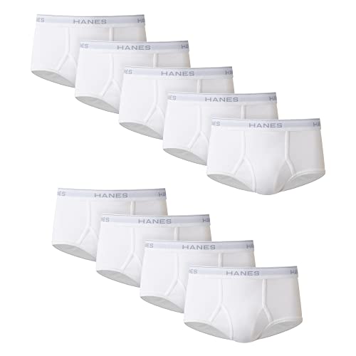 Hanes Męskie białe figi bez metki z paskiem ComfortFlex - dostępne wiele paczek, 9-pak - biały, L