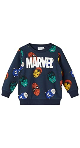 NAME IT Bluza chłopięca Nmmniks Marvel Sweat Bru Mar, Dark Sapphire, 98