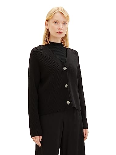 TOM TAILOR Denim Damski kardigan Basic, 14482 – Deep Black, S