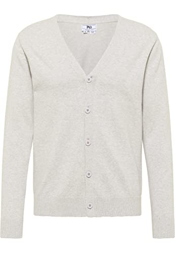 Mo ESSENTIALS Męski kardigan, jasnoszary melanż, XL, jasnoszary melanż, XL