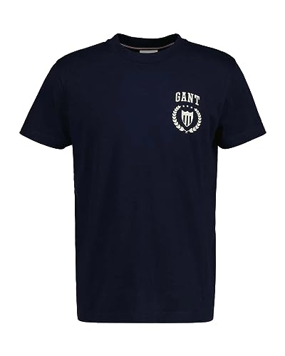 GANT Crest Ss T-shirt męski, niebieski (Evening Blue), 4XL