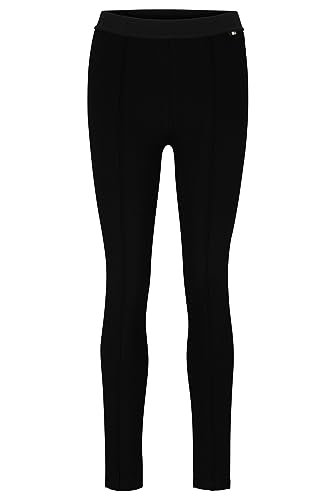 BOSS Legginsy damskie C Estretch Slim-Fit ze stretchu dżersejowego z logo w pasie, czarny (Black1), S