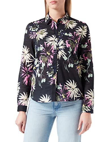 Scotch & Soda Damska koszulka z nadrukiem, regularny krój, bawełna organiczna, Aster Black 5638, 40, Aster Black 5638, 40