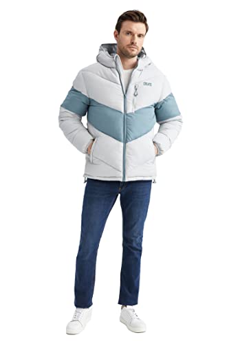 DeFacto Płaszcz męski do odzieży rekreacyjnej - DeFacto płaszcz męski do odzieży wierzchniej (LT.Grey, XXL), szary, XXL