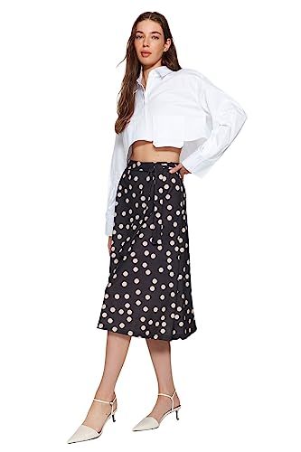 Trendyol FeMan Rozkloszowana spódnica z dzianiny, czarna, XL, Czarny, XL