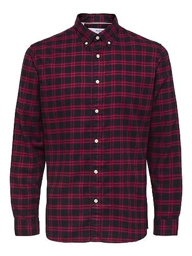 SELECTED HOMME Męska koszula flanelowa, Biking Red/Checks: normalny, XXL