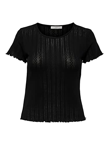 Bestseller A/S Damskie ONLCARLOTTA S/S JRS NOOS Top, czarne, XXXL, czarny, 3XL