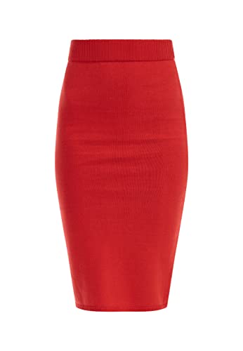 faina Spódnica midi z dzianiny damska 11026717, czerwony, L
