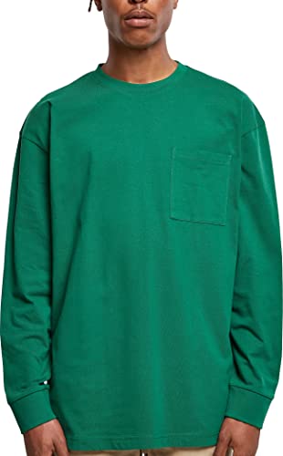 Urban Classics Męska koszulka z długim rękawem Heavy Oversized Pocket, zielona, L