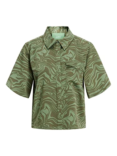 JACK & JONES Jjxx Jxlark Satin Ss Shirt Sn bluza damska, Loden Frost/Aop:aop, M