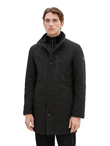 TOM TAILOR Męski płaszcz wełniany 1037349, 32521-Snow Wool Structure, M, 32521 - struktura wełny śnieżnej, M