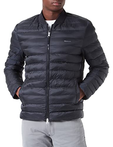 GANT Męska kurtka Light Padded Bomber Jacket, czarna, standardowa