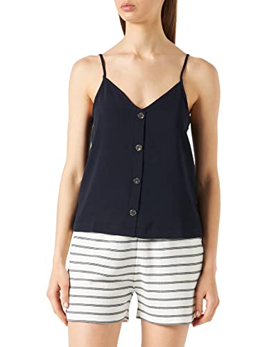 ONLY Women's Onlnova LUX Button Singlet SOLID PTM Top, Night Sky, 36