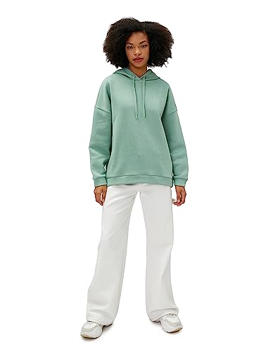 Koton Damska bluza z kapturem z długim rękawem, niebieski (624), m