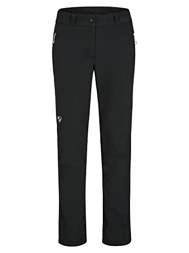 Ziener Damskie spodnie softshellowe Talpa do jazdy na nartach/na nartach/na świeżym powietrzu, wiatroszczelne, elastyczne, funkcjonalne, czarne, rozmiar 46