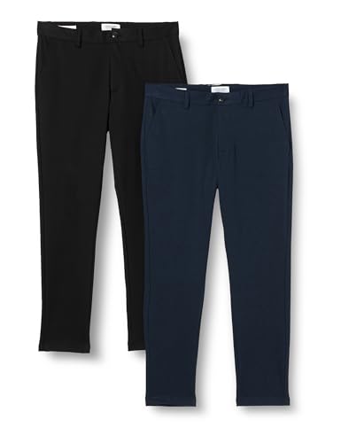 JACK & JONES spodnie męskie, Navy Blazer/Pack:black, 34W / 34L
