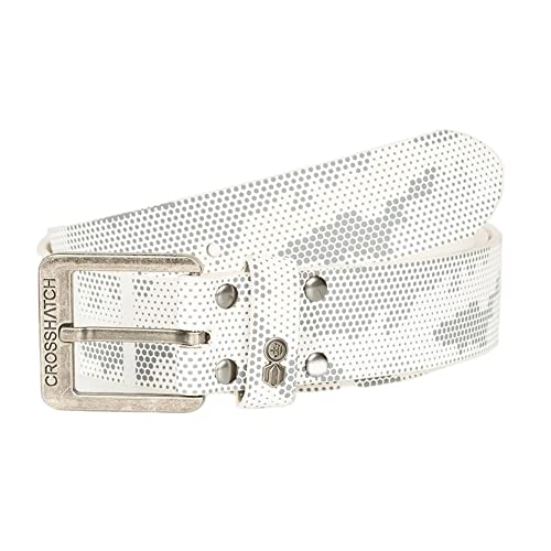 Crosshatch Męski pasek Norgard, biały, XL