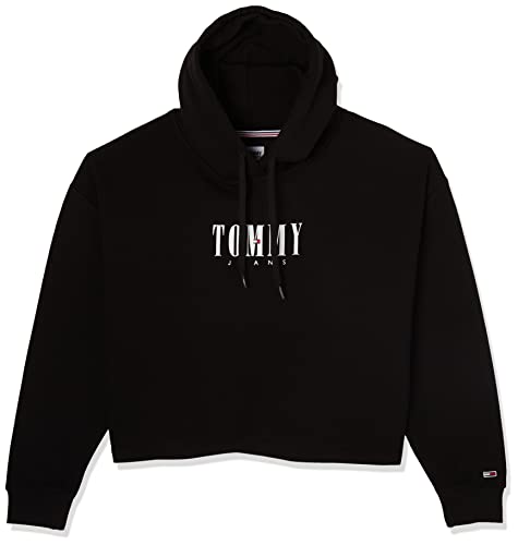 Tommy Hilfiger Damska bluza z kapturem Tjw CRV Rlxd Essential 2 Heavyweight Knits, czarna, XXL, Czarny, XXL