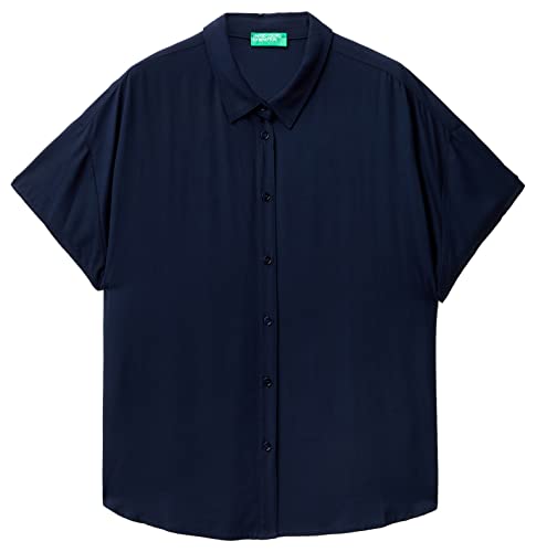 United Colors of Benetton Damska koszula 5wpwdq01 m, ciemnoniebieska 016, X-Small, Ciemnoniebieski 016, XS